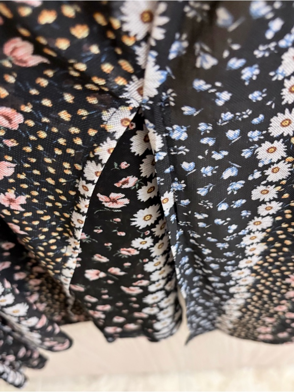Cyrus Floral Black & Pink Sheer Duster Kimono - Picture 5 of 5